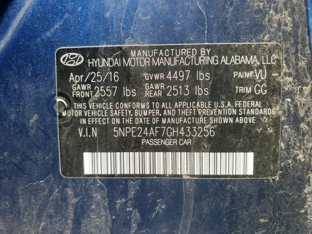 Photo 9 VIN: 5NPE24AF7GH433256 - HYUNDAI SONATA SE 