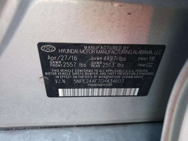 Photo 9 VIN: 5NPE24AF7GH434603 - HYUNDAI SONATA SE 