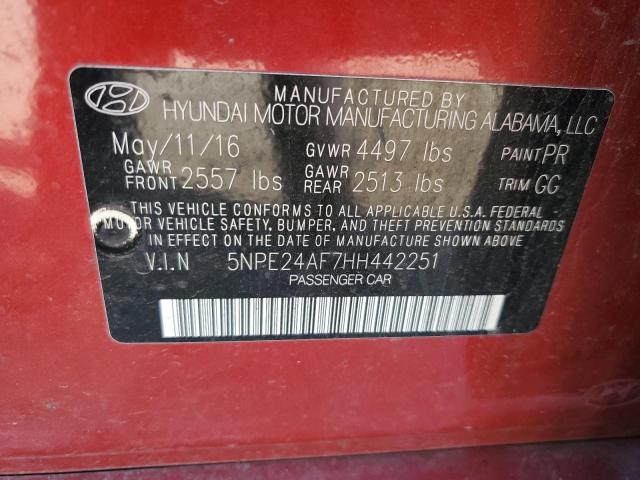 Photo 11 VIN: 5NPE24AF7HH442251 - HYUNDAI SONATA SE 