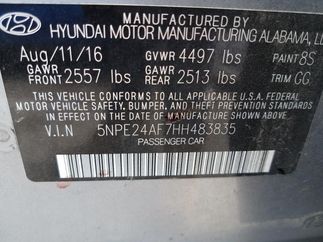 Photo 9 VIN: 5NPE24AF7HH483835 - HYUNDAI SONATA SE 