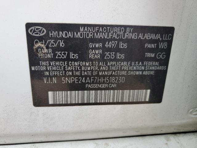 Photo 11 VIN: 5NPE24AF7HH518230 - HYUNDAI SONATA 