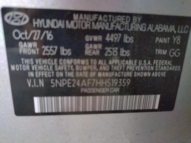 Photo 9 VIN: 5NPE24AF7HH519359 - HYUNDAI SONATA SE 