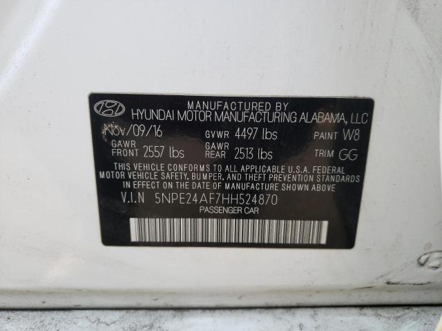 Photo 11 VIN: 5NPE24AF7HH524870 - HYUNDAI SONATA 