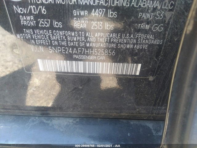 Photo 8 VIN: 5NPE24AF7HH525856 - HYUNDAI SONATA 