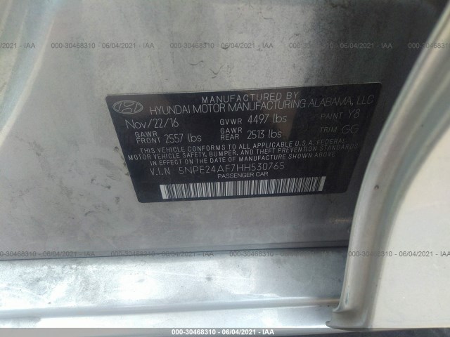 Photo 8 VIN: 5NPE24AF7HH530765 - HYUNDAI SONATA 