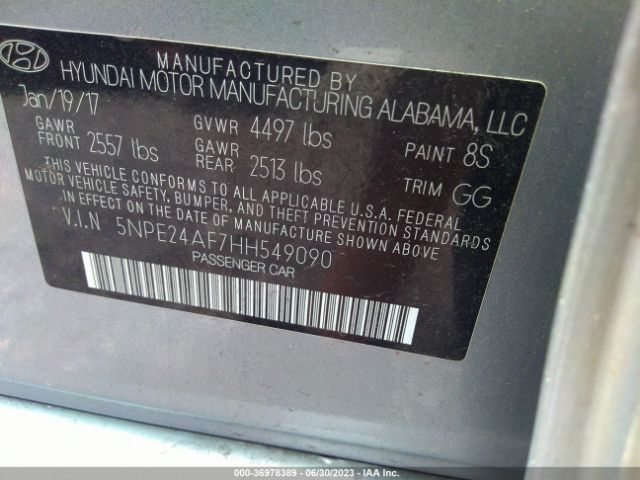 Photo 8 VIN: 5NPE24AF7HH549090 - HYUNDAI SONATA 