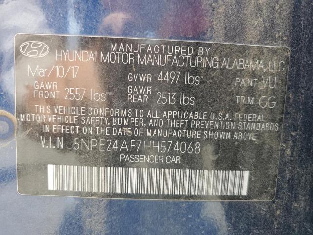 Photo 11 VIN: 5NPE24AF7HH574068 - HYUNDAI SONATA SE 