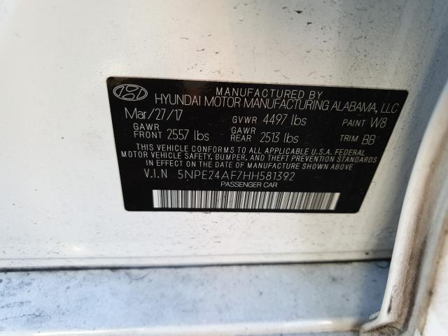 Photo 9 VIN: 5NPE24AF7HH581392 - HYUNDAI SONATA SE 