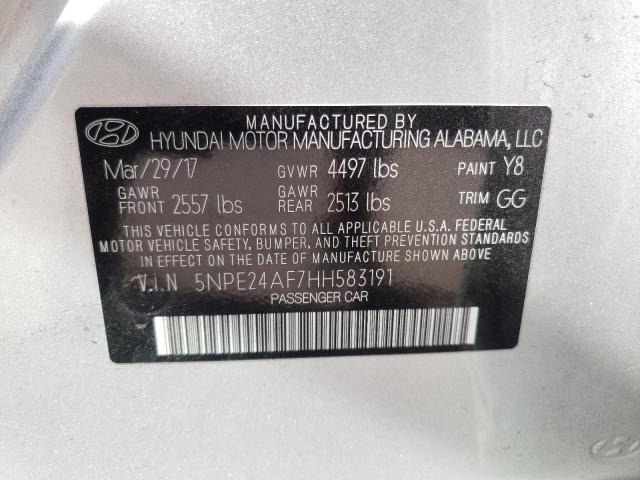 Photo 9 VIN: 5NPE24AF7HH583191 - HYUNDAI SONATA SE 