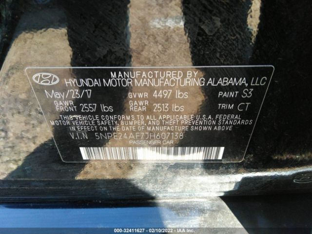 Photo 8 VIN: 5NPE24AF7JH607138 - HYUNDAI SONATA 