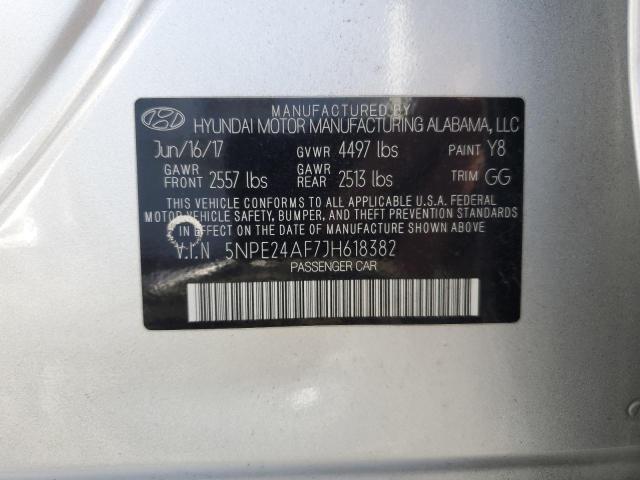 Photo 12 VIN: 5NPE24AF7JH618382 - HYUNDAI SONATA 