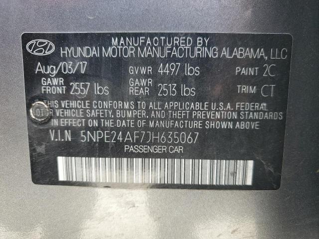 Photo 11 VIN: 5NPE24AF7JH635067 - HYUNDAI SONATA 