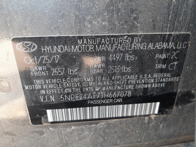 Photo 9 VIN: 5NPE24AF7JH667078 - HYUNDAI SONATA SE 