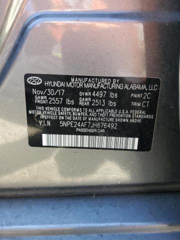 Photo 11 VIN: 5NPE24AF7JH676492 - HYUNDAI SONATA 