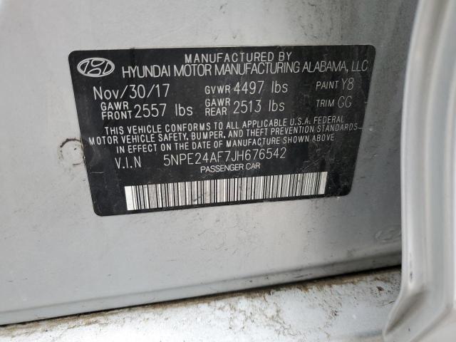 Photo 11 VIN: 5NPE24AF7JH676542 - HYUNDAI SONATA 