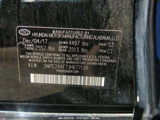 Photo 8 VIN: 5NPE24AF7JH677139 - HYUNDAI SONATA 