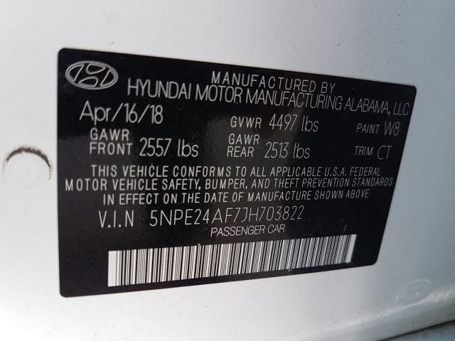 Photo 9 VIN: 5NPE24AF7JH703822 - HYUNDAI SONATA 