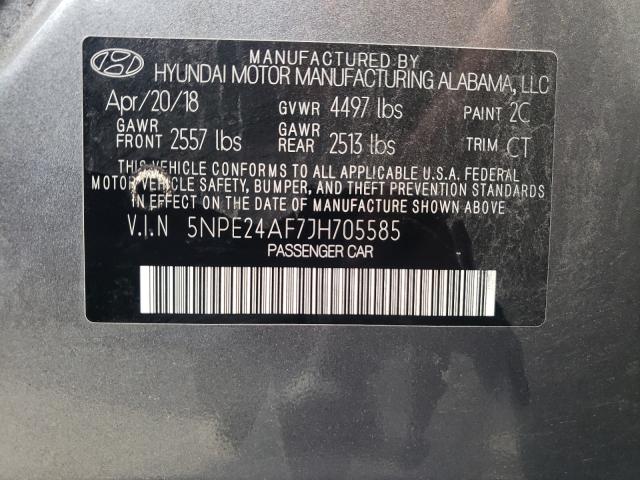 Photo 9 VIN: 5NPE24AF7JH705585 - HYUNDAI SONATA SE 