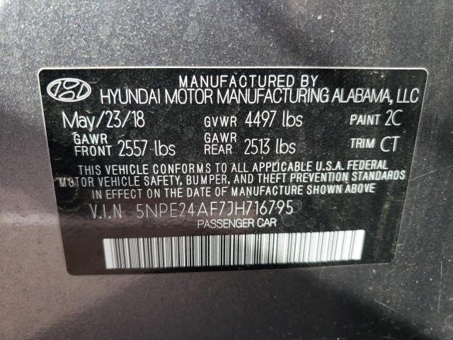 Photo 9 VIN: 5NPE24AF7JH716795 - HYUNDAI SONATA SE 