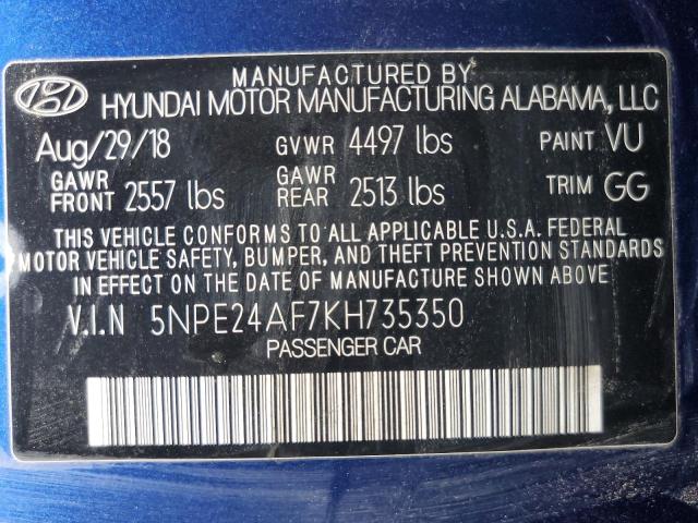 Photo 11 VIN: 5NPE24AF7KH735350 - HYUNDAI SONATA SE 