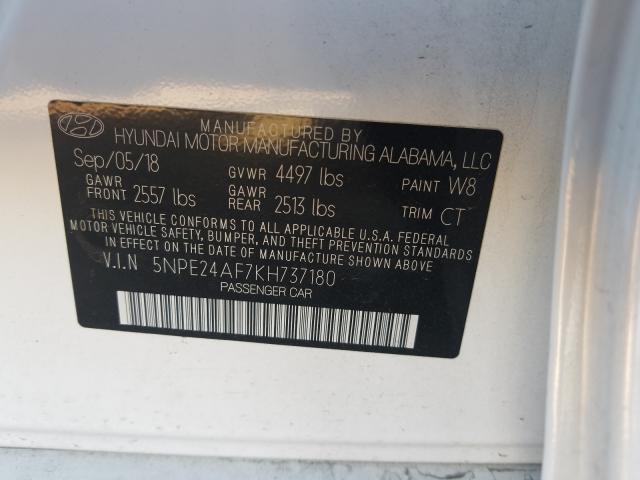 Photo 9 VIN: 5NPE24AF7KH737180 - HYUNDAI SONATA SE 