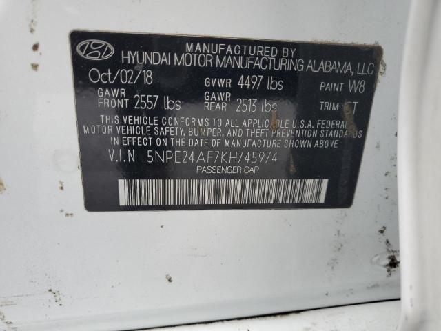 Photo 12 VIN: 5NPE24AF7KH745974 - HYUNDAI SONATA 