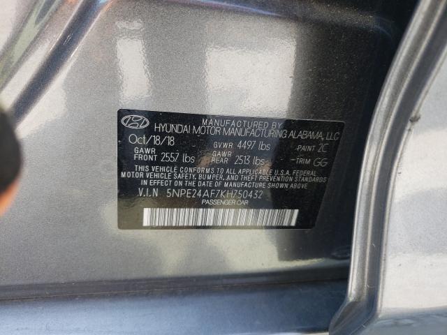 Photo 9 VIN: 5NPE24AF7KH750432 - HYUNDAI SONATA SE 