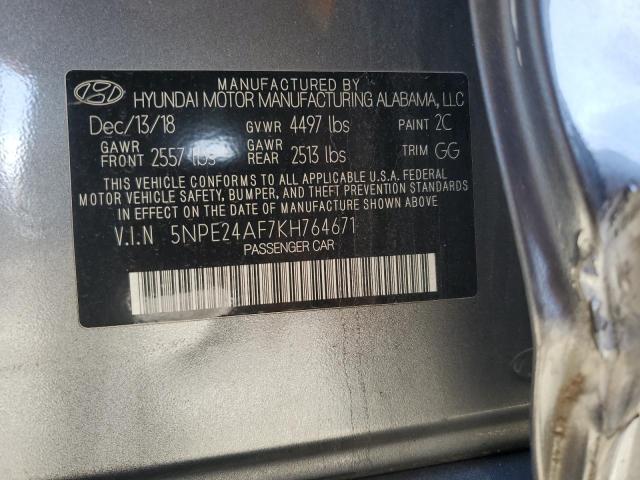 Photo 11 VIN: 5NPE24AF7KH764671 - HYUNDAI SONATA SE 