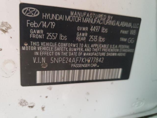 Photo 12 VIN: 5NPE24AF7KH777842 - HYUNDAI SONATA SE 