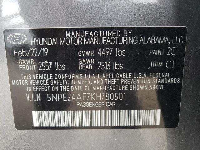 Photo 9 VIN: 5NPE24AF7KH780501 - HYUNDAI SONATA SE 