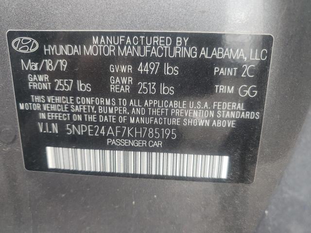 Photo 9 VIN: 5NPE24AF7KH785195 - HYUNDAI SONATA SE 