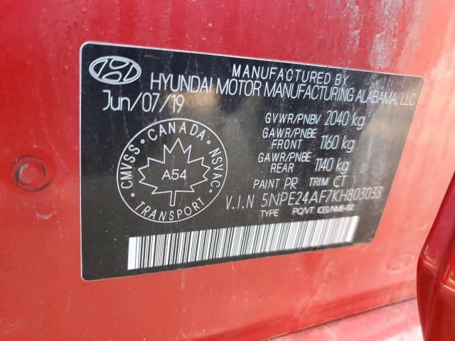 Photo 12 VIN: 5NPE24AF7KH803033 - HYUNDAI SONATA SE 