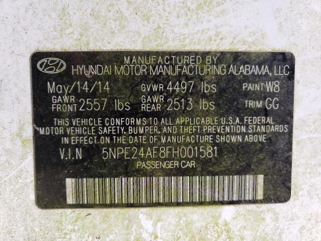 Photo 11 VIN: 5NPE24AF8FH001581 - HYUNDAI SONATA SE 