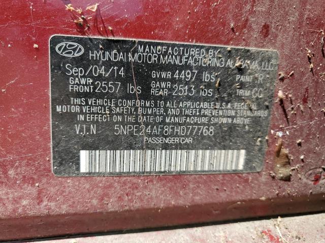 Photo 11 VIN: 5NPE24AF8FH077768 - HYUNDAI SONATA SE 