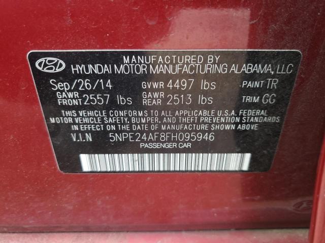 Photo 11 VIN: 5NPE24AF8FH095946 - HYUNDAI SONATA SE 