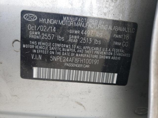 Photo 9 VIN: 5NPE24AF8FH100191 - HYUNDAI SONATA SE 