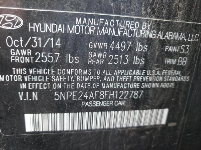 Photo 9 VIN: 5NPE24AF8FH122787 - HYUNDAI SONATA SE 