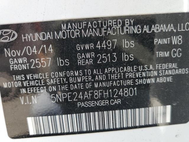 Photo 9 VIN: 5NPE24AF8FH124801 - HYUNDAI SONATA SE 