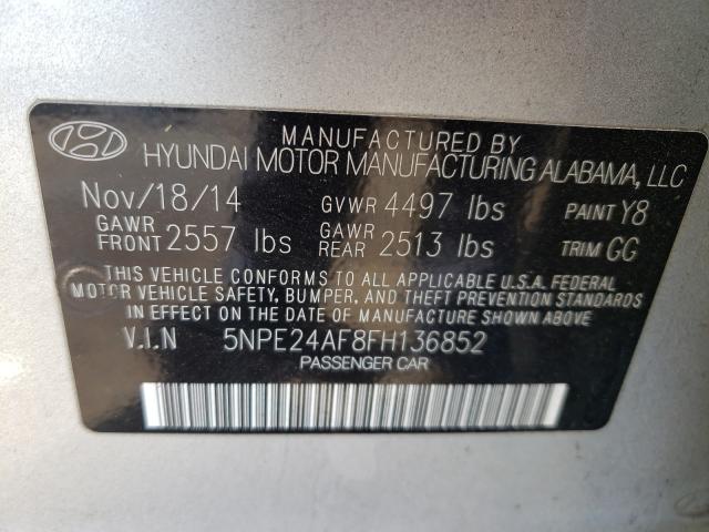 Photo 9 VIN: 5NPE24AF8FH136852 - HYUNDAI SONATA SE 