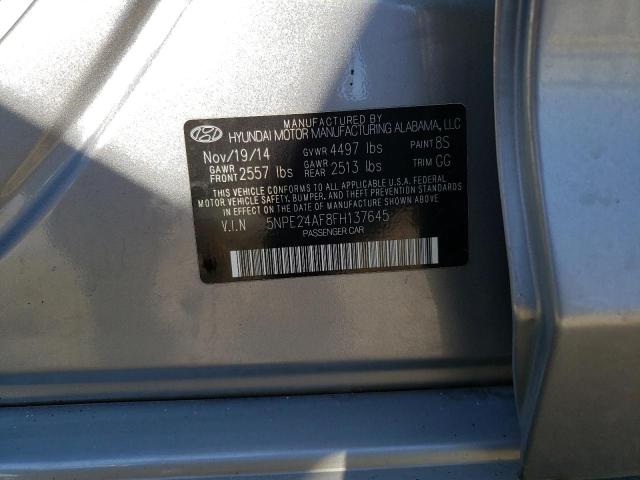 Photo 9 VIN: 5NPE24AF8FH137645 - HYUNDAI SONATA SE 