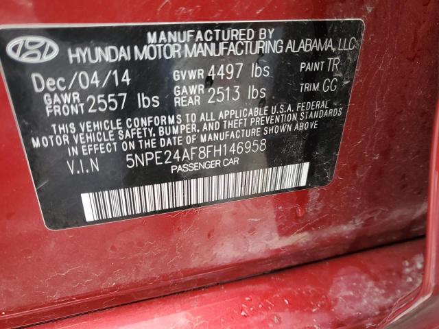 Photo 11 VIN: 5NPE24AF8FH146958 - HYUNDAI SONATA 