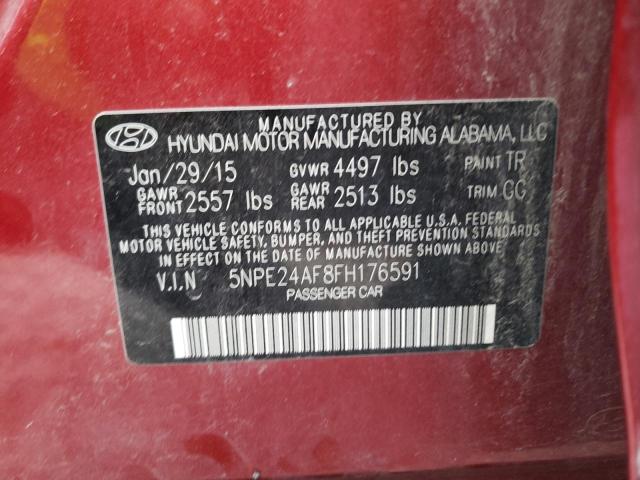 Photo 9 VIN: 5NPE24AF8FH176591 - HYUNDAI SONATA SE 