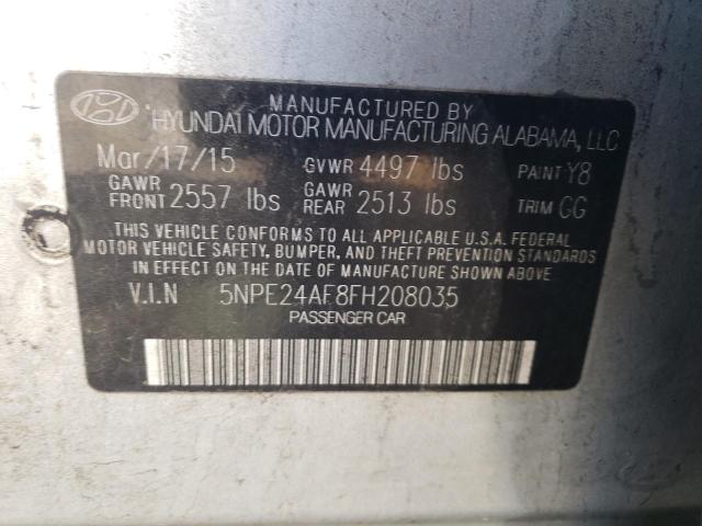 Photo 9 VIN: 5NPE24AF8FH208035 - HYUNDAI SONATA SE 