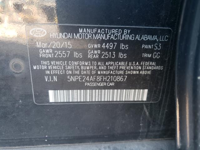 Photo 9 VIN: 5NPE24AF8FH210867 - HYUNDAI SONATA SE 