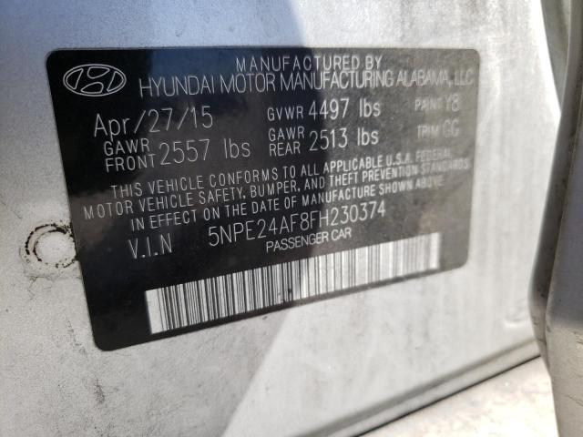 Photo 11 VIN: 5NPE24AF8FH230374 - HYUNDAI SONATA SE 