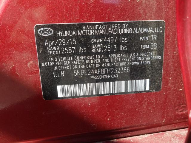 Photo 9 VIN: 5NPE24AF8FH232366 - HYUNDAI SONATA SE 