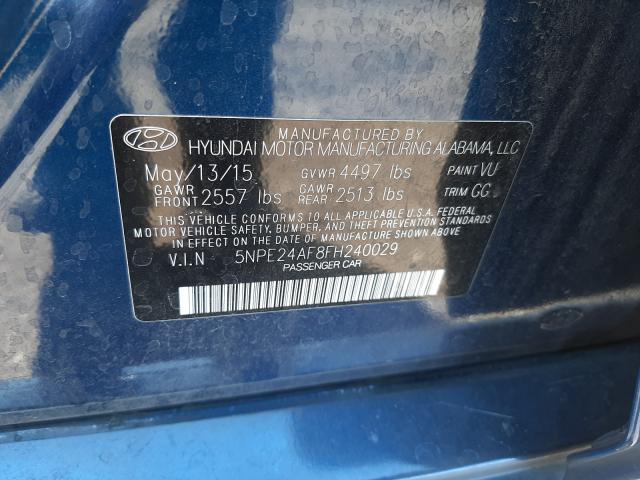 Photo 9 VIN: 5NPE24AF8FH240029 - HYUNDAI SONATA SE 