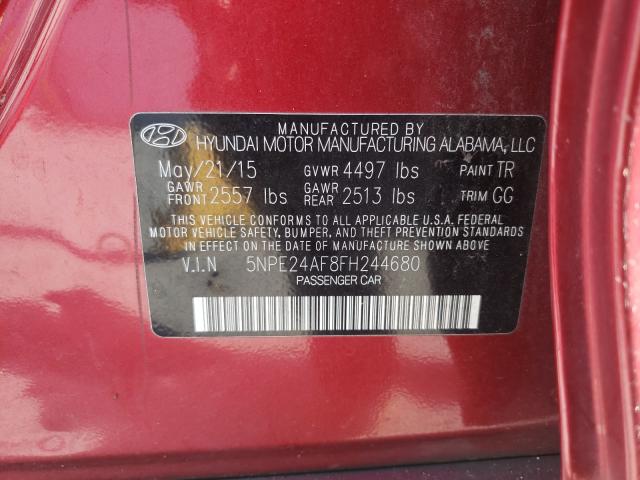 Photo 9 VIN: 5NPE24AF8FH244680 - HYUNDAI SONATA SE 