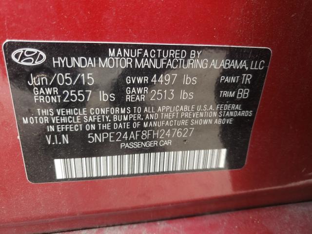 Photo 9 VIN: 5NPE24AF8FH247627 - HYUNDAI SONATA SE 