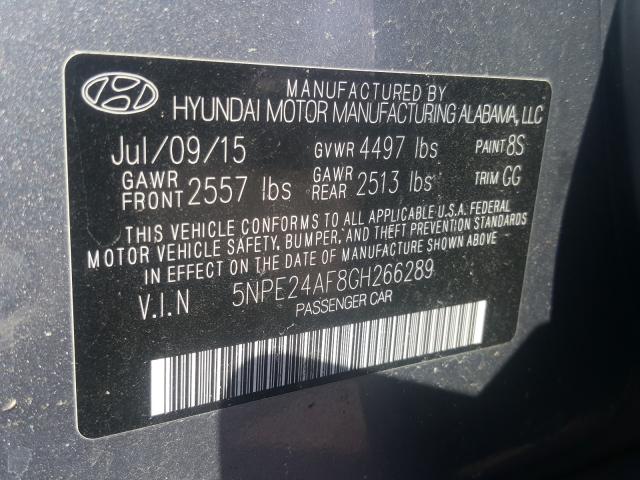 Photo 9 VIN: 5NPE24AF8GH266289 - HYUNDAI SONATA SE 